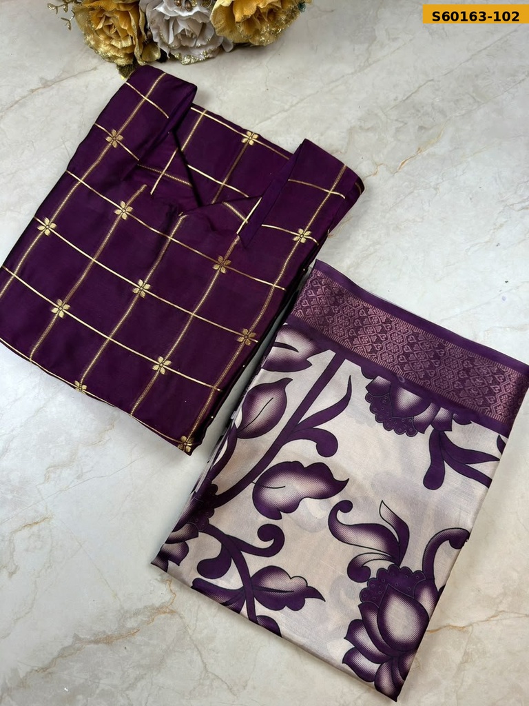 Fancy Silk Cotton Kurti WIth Kalamkari Dupatta