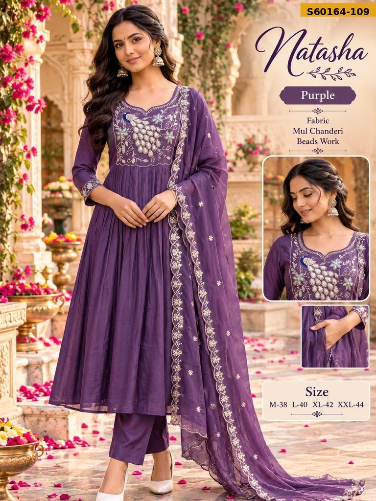 Fancy Mul Chanderi 3 Piece Set