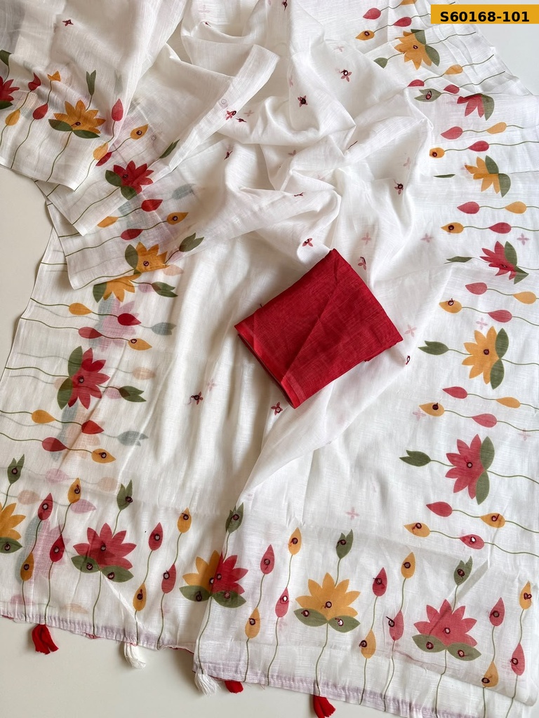 Fancy Soft Cotton Linen Saree