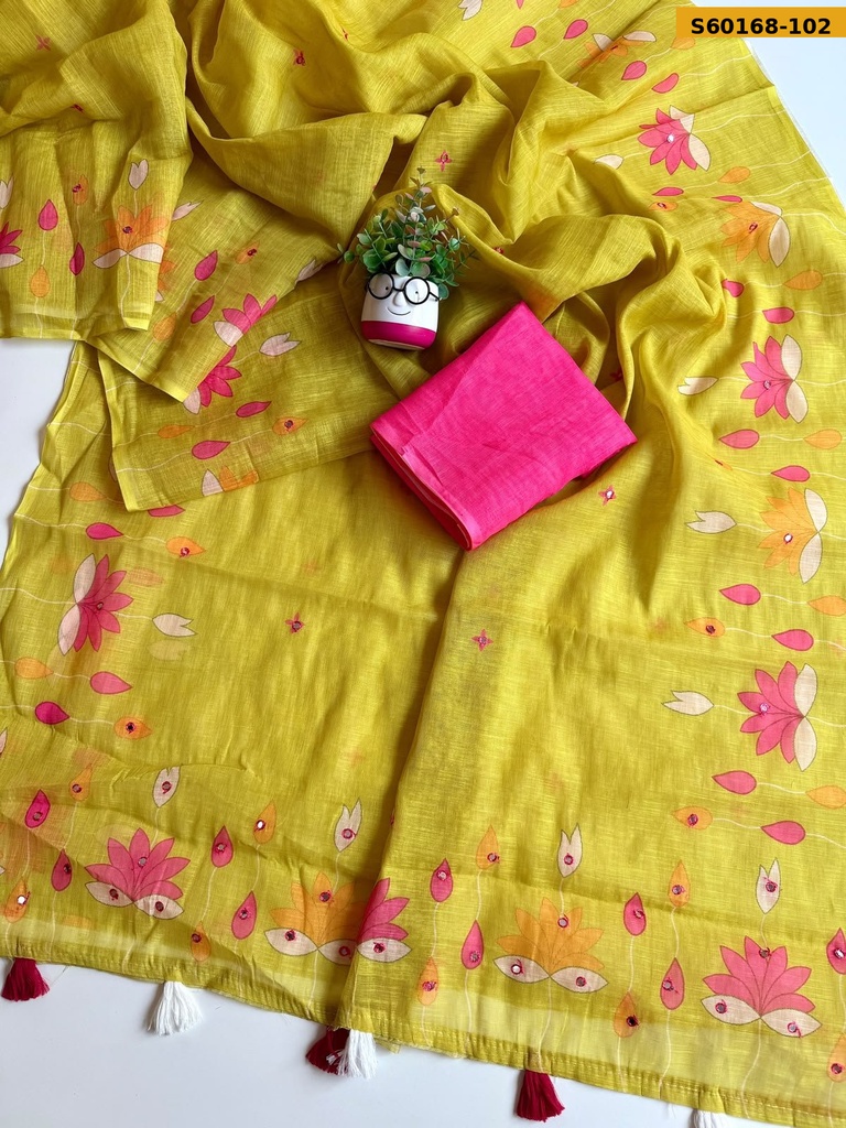 Fancy Soft Cotton Linen Saree