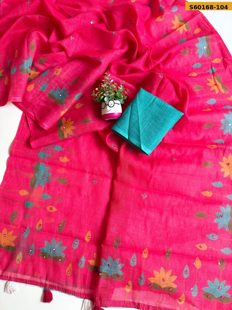 Fancy Soft Cotton Linen Saree