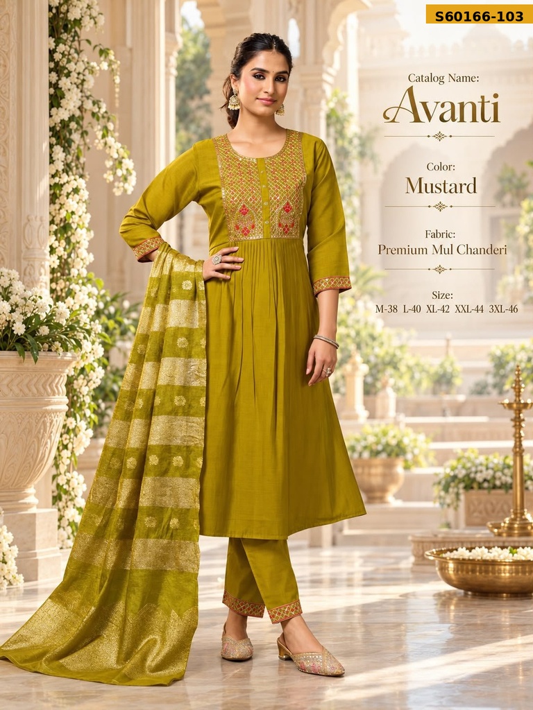 Fancy Mul Chanderi 3 Piece Set