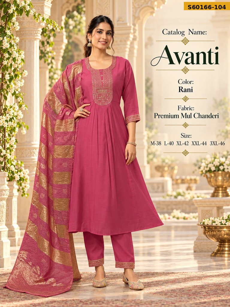 Fancy Mul Chanderi 3 Piece Set
