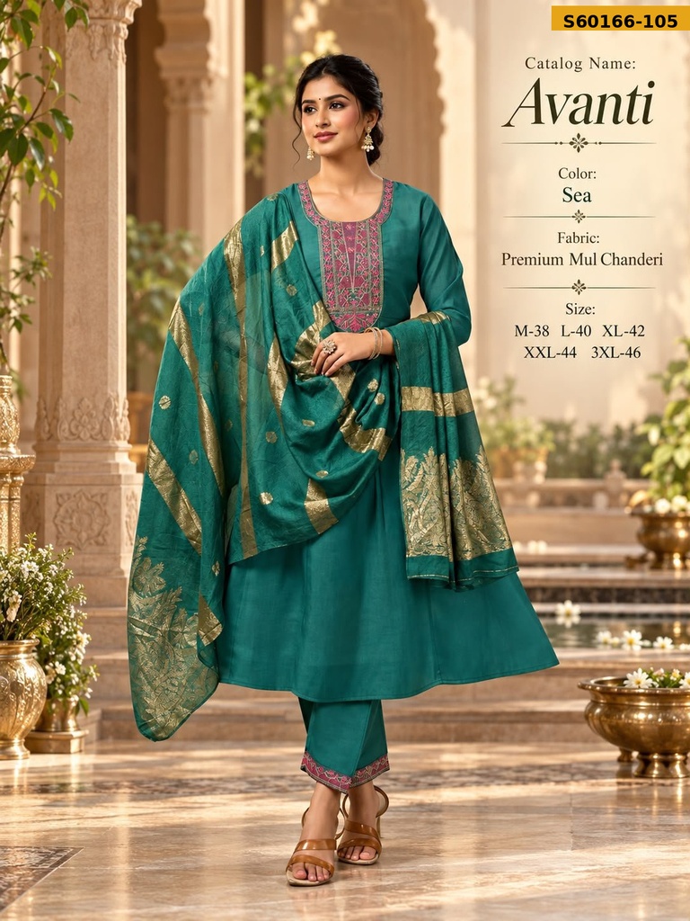 Fancy Mul Chanderi 3 Piece Set