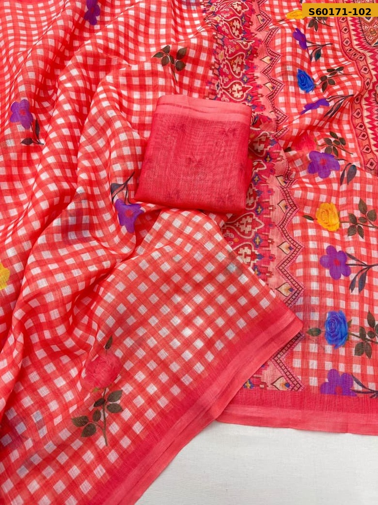 Fancy Linen Digital Print Saree