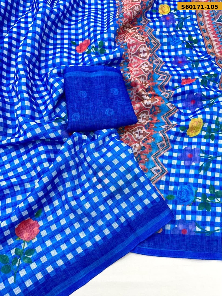Fancy Linen Digital Print Saree