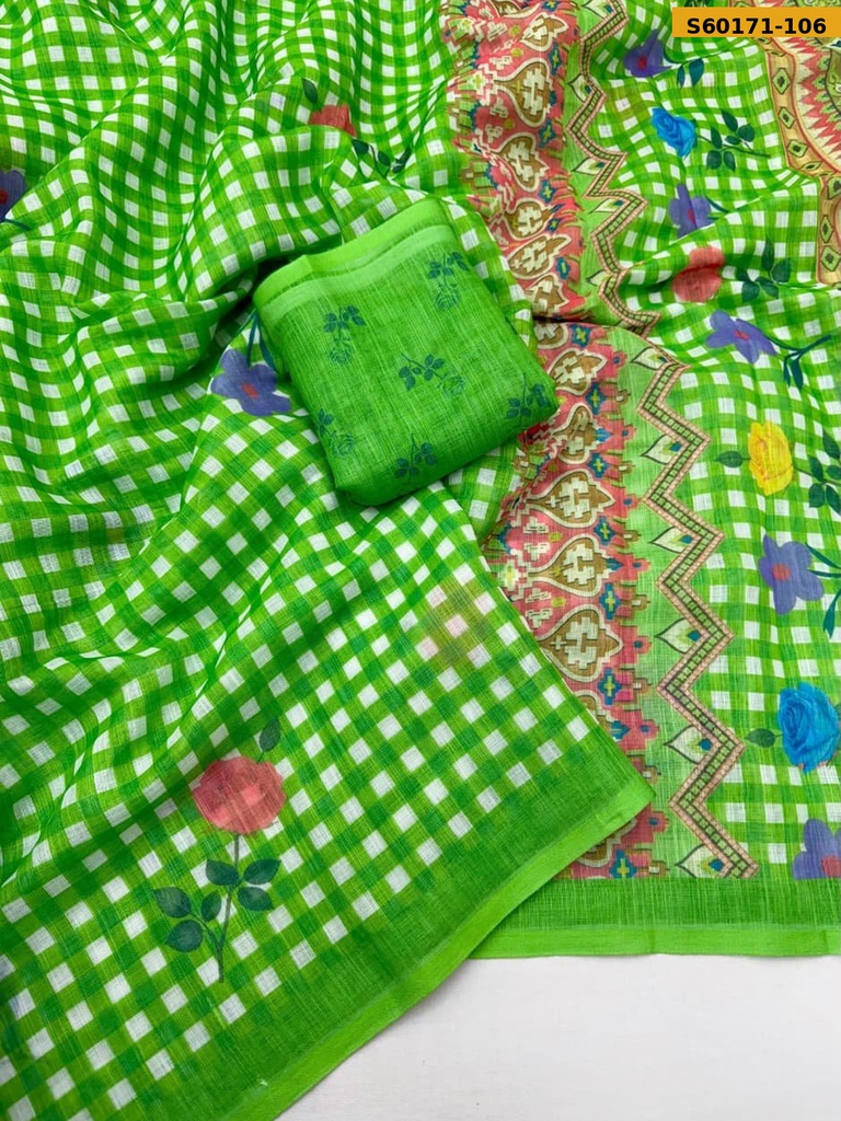 Fancy Linen Digital Print Saree