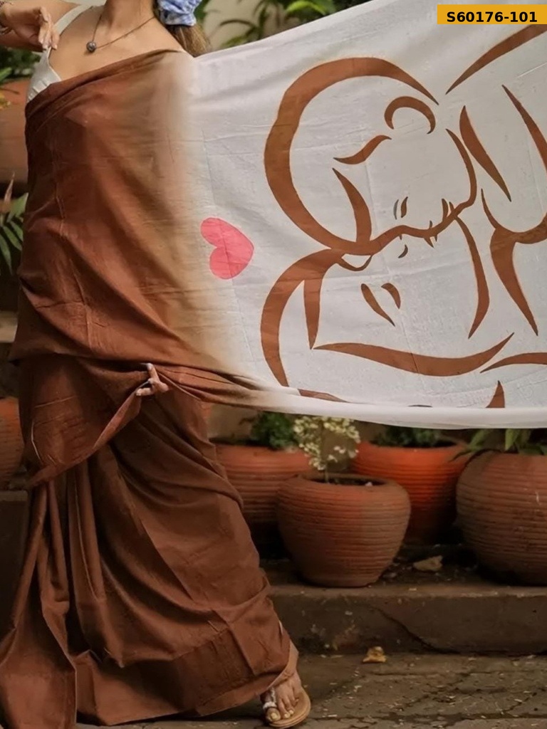 Fancy Linen Digital Printed Saree