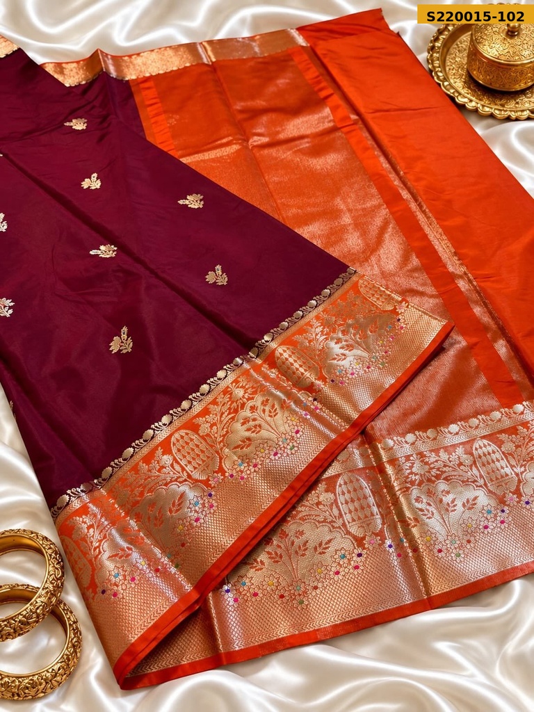 Banarasi Daible Semi Katan Soft Silk Saree