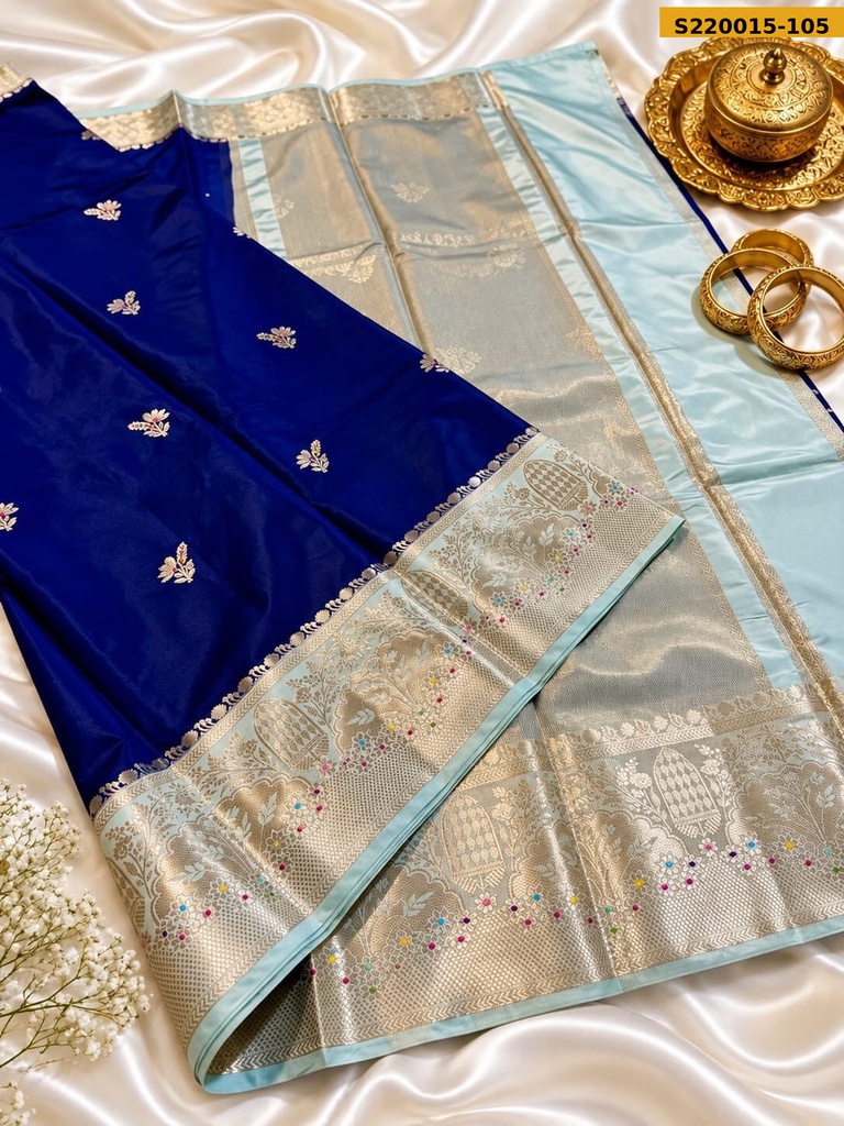 Banarasi Daible Semi Katan Soft Silk Saree