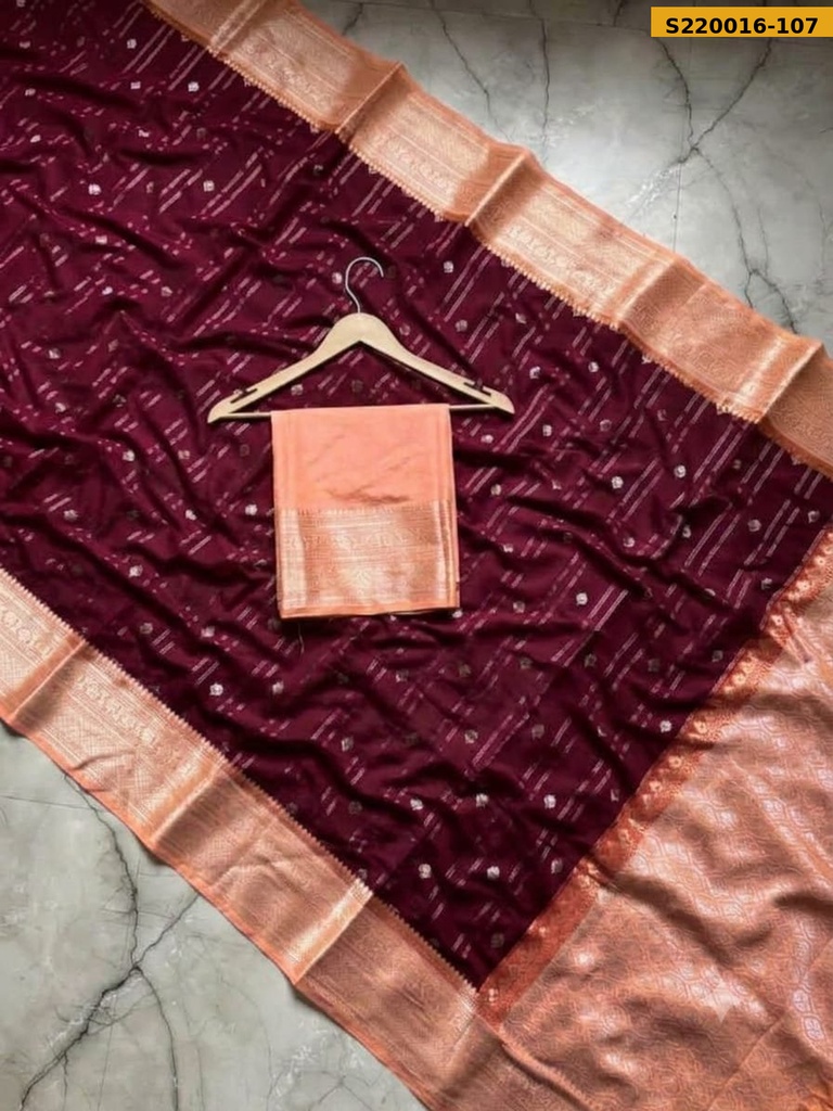 Banarasi Semi Katan Chiniya Soft Silk Saree