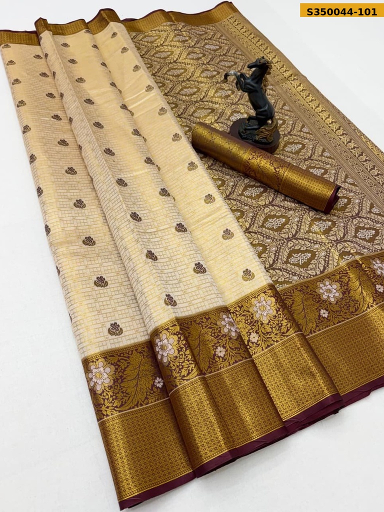 Kanjivaram Glass Tissue Silk Saree