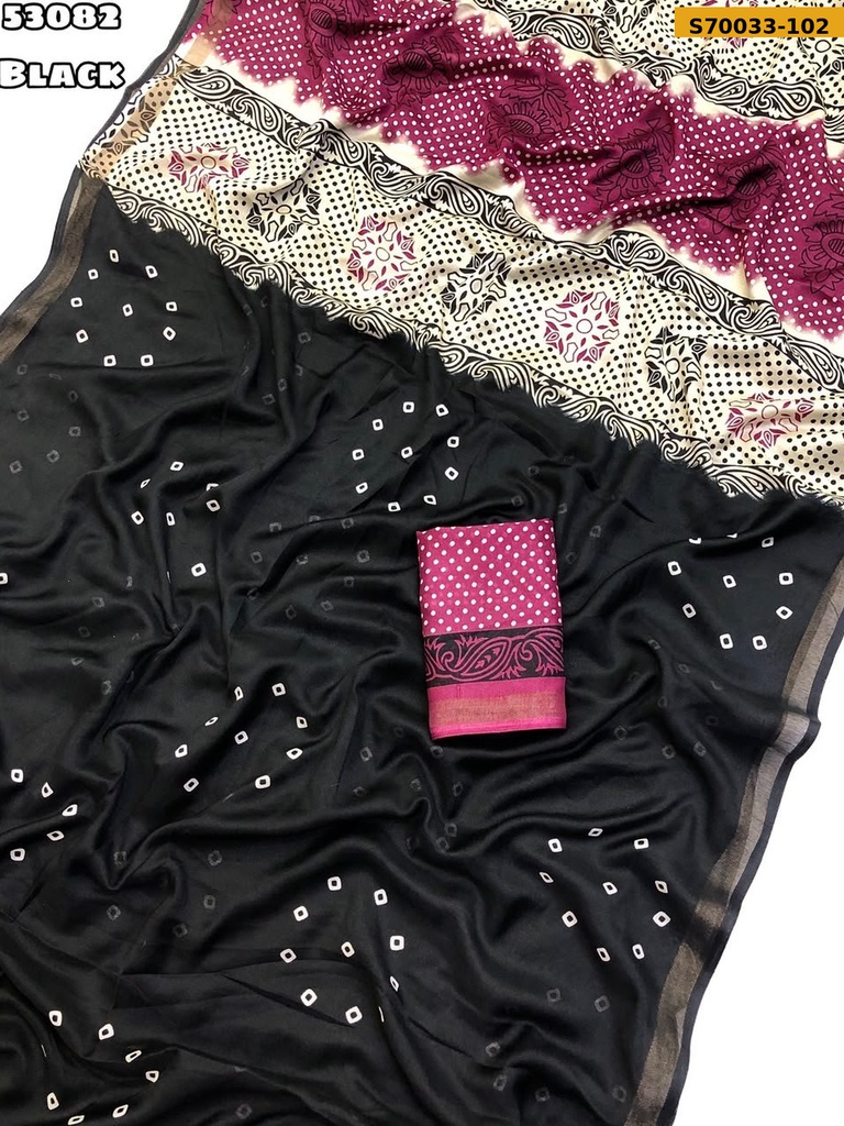 Fancy Mul Cotton Bandhani Printed Saree