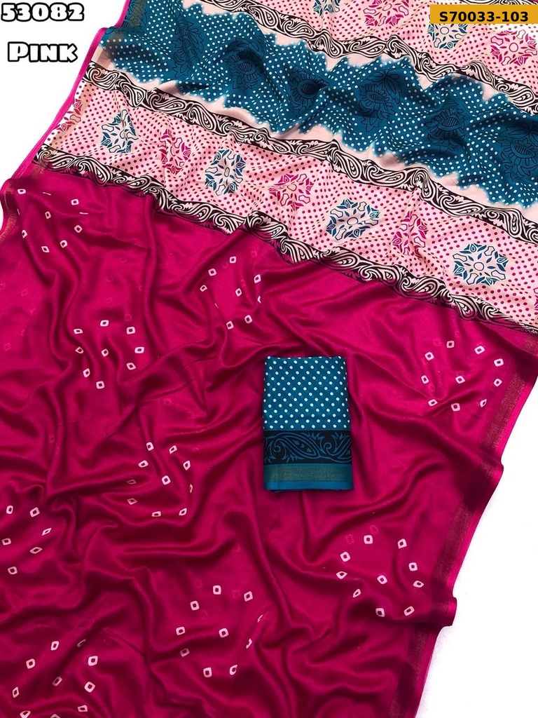 Fancy Mul Cotton Bandhani Printed Saree