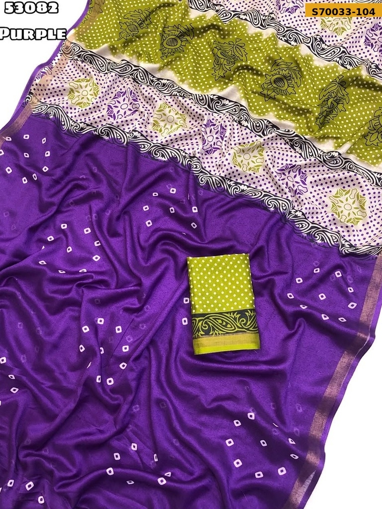 Fancy Mul Cotton Bandhani Printed Saree