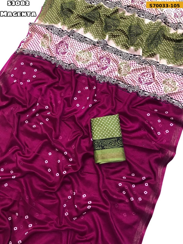 Fancy Mul Cotton Bandhani Printed Saree