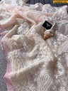 Organza Tissue Chiken Work Saree