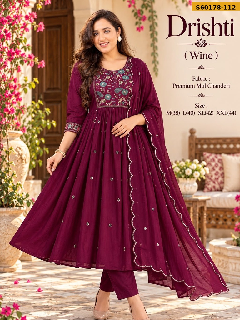 Fancy Soft Mul Chanderi 3 Piece Set