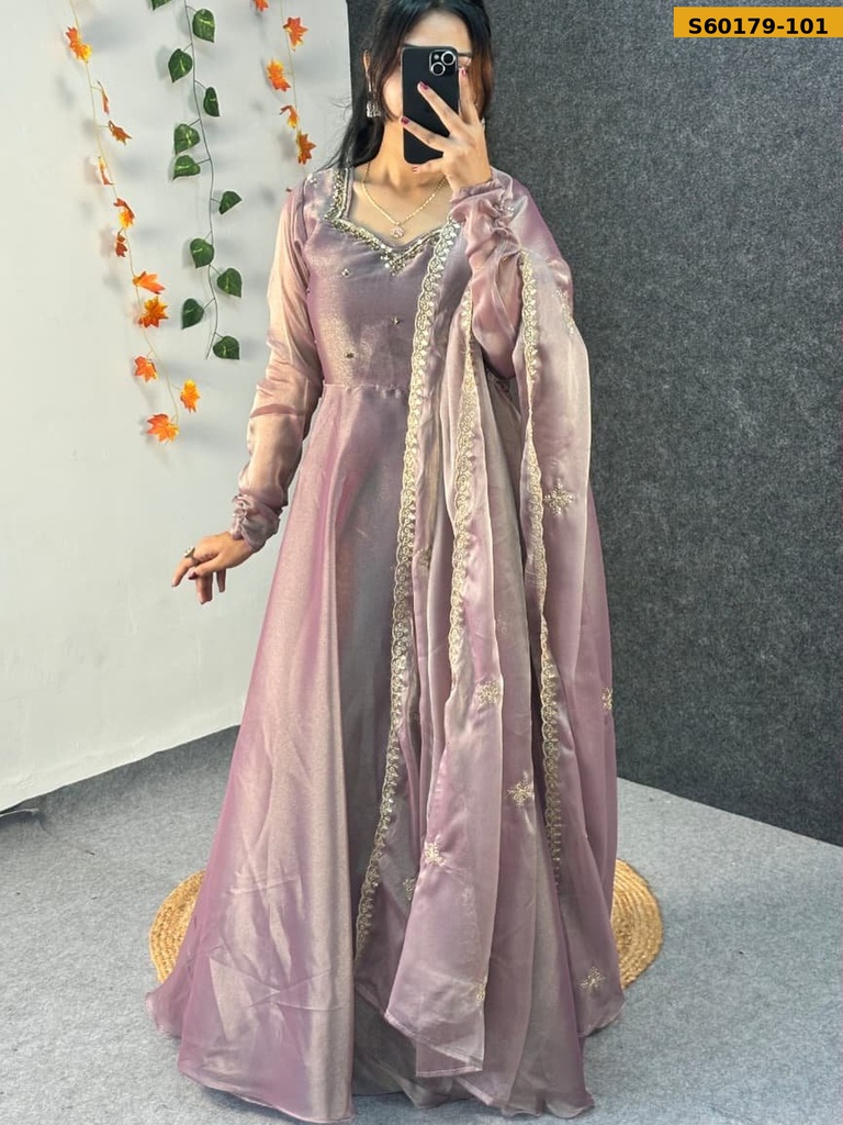 Fancy Kabana Handwork Gown With Dupatta