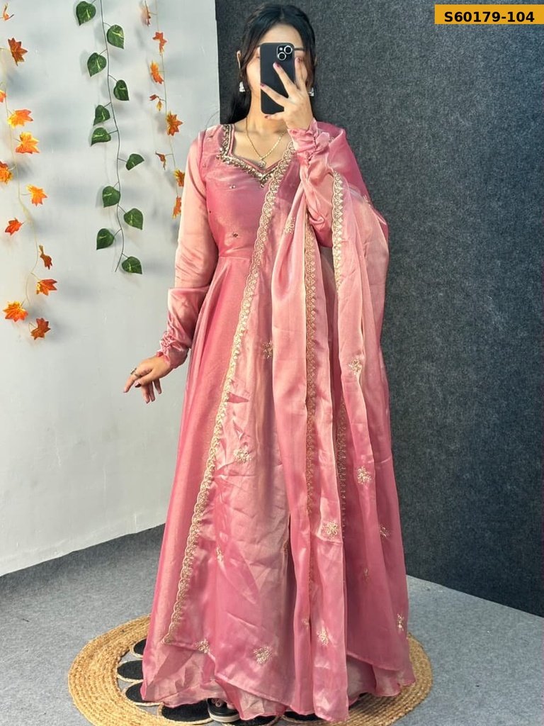 Fancy Kabana Handwork Gown With Dupatta