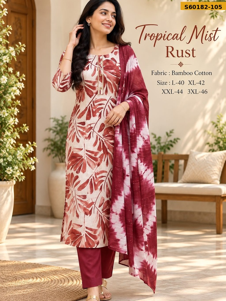 Fancy Bamboo Cotton 3 Piece Set