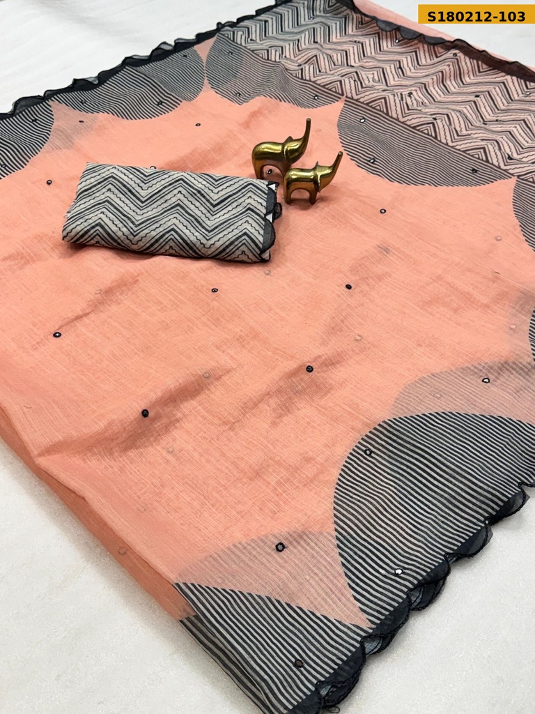 Fancy Soft Linen Cotton Saree