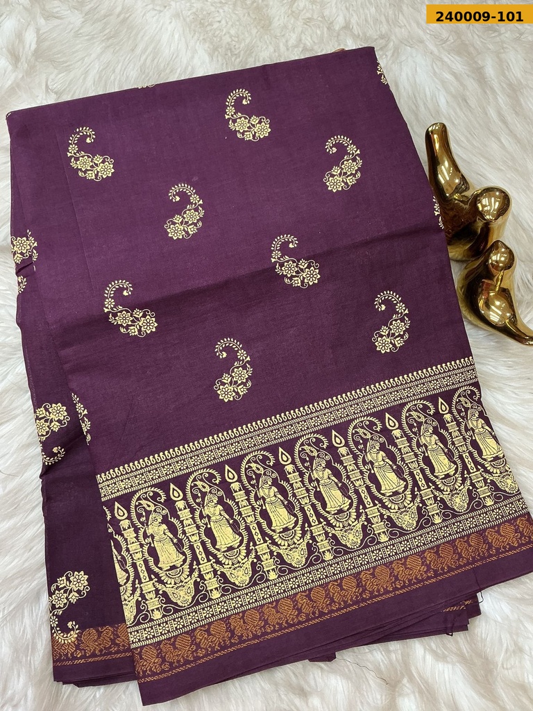 Sungudi cotton printed sarees