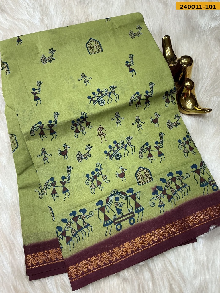 Sungudi Cotton Printed Saree