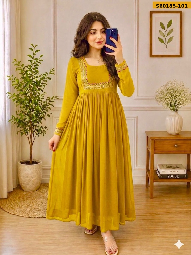 Fancy Faux Georgette Handwork Kurti