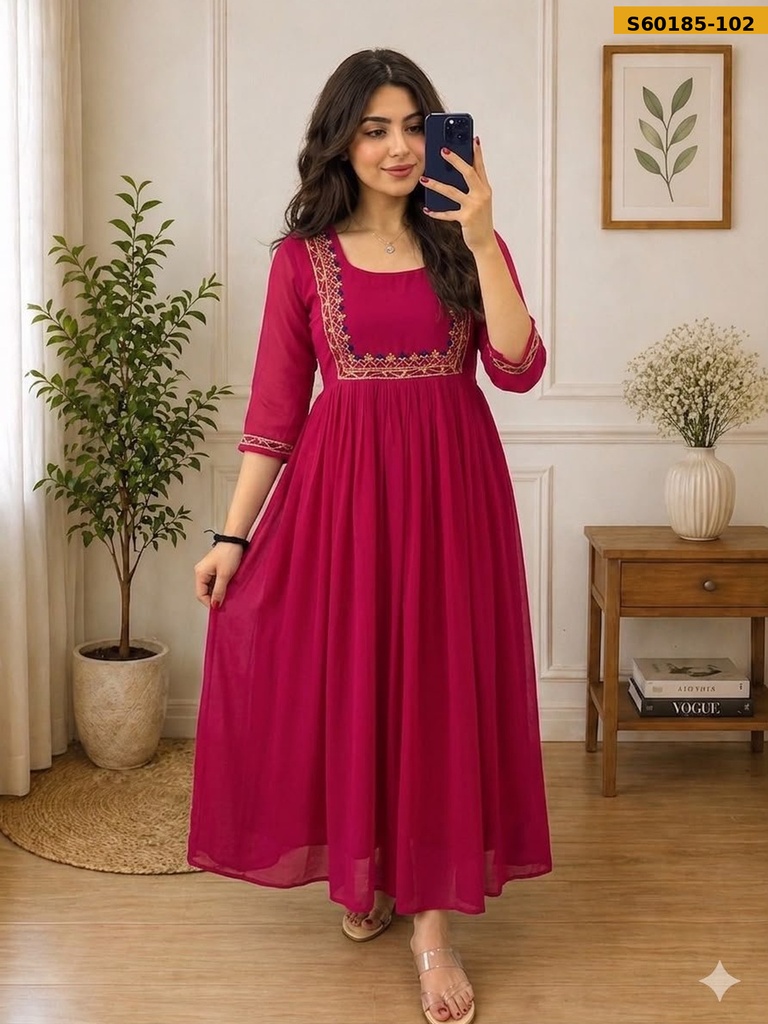 Fancy Faux Georgette Handwork Kurti