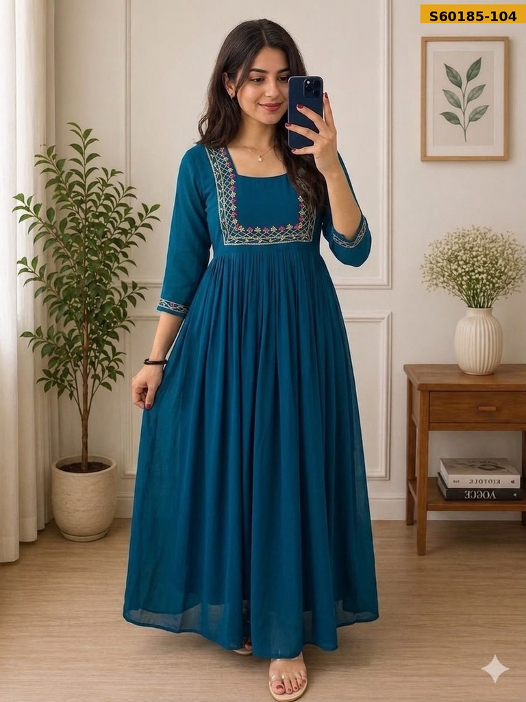 Fancy Faux Georgette Handwork Kurti