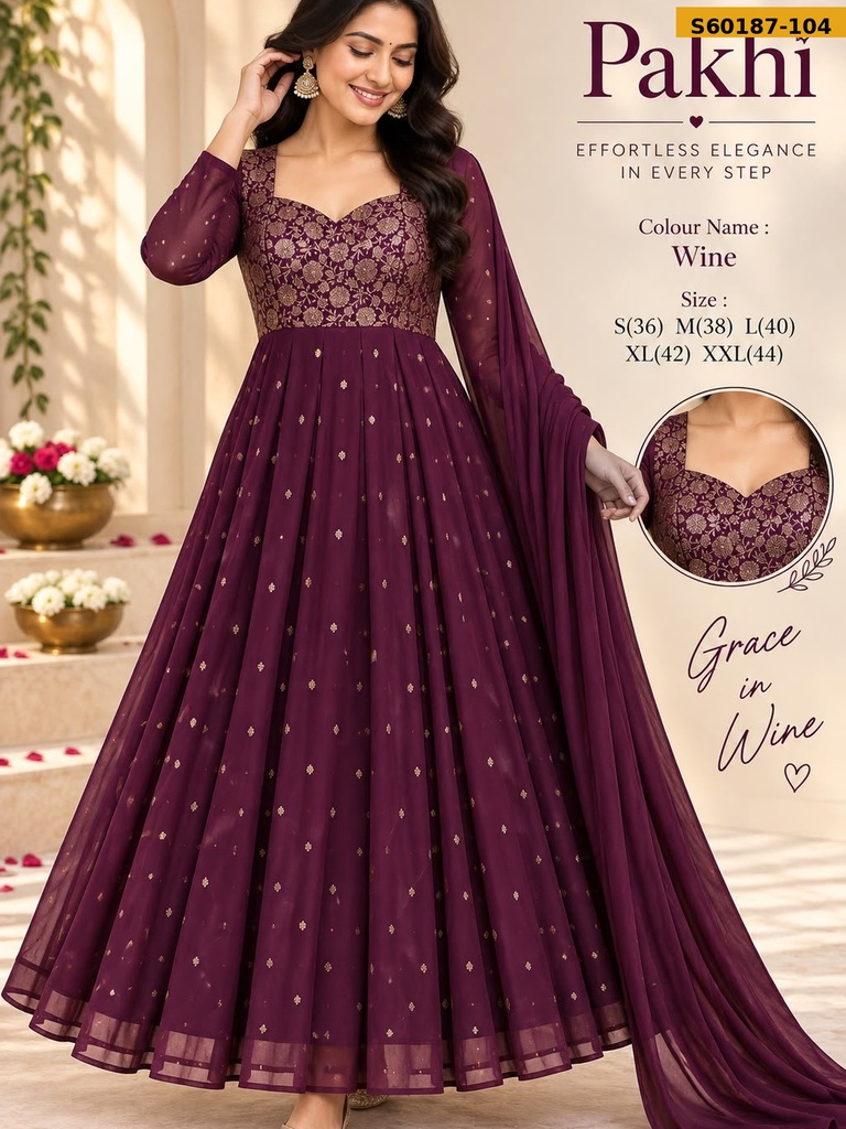 Fancy Georgette Anarkali with Dupatta
