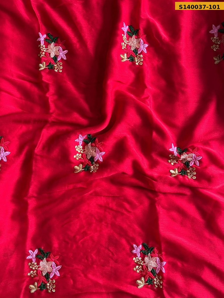 Fancy  Satin Chiffon Saree