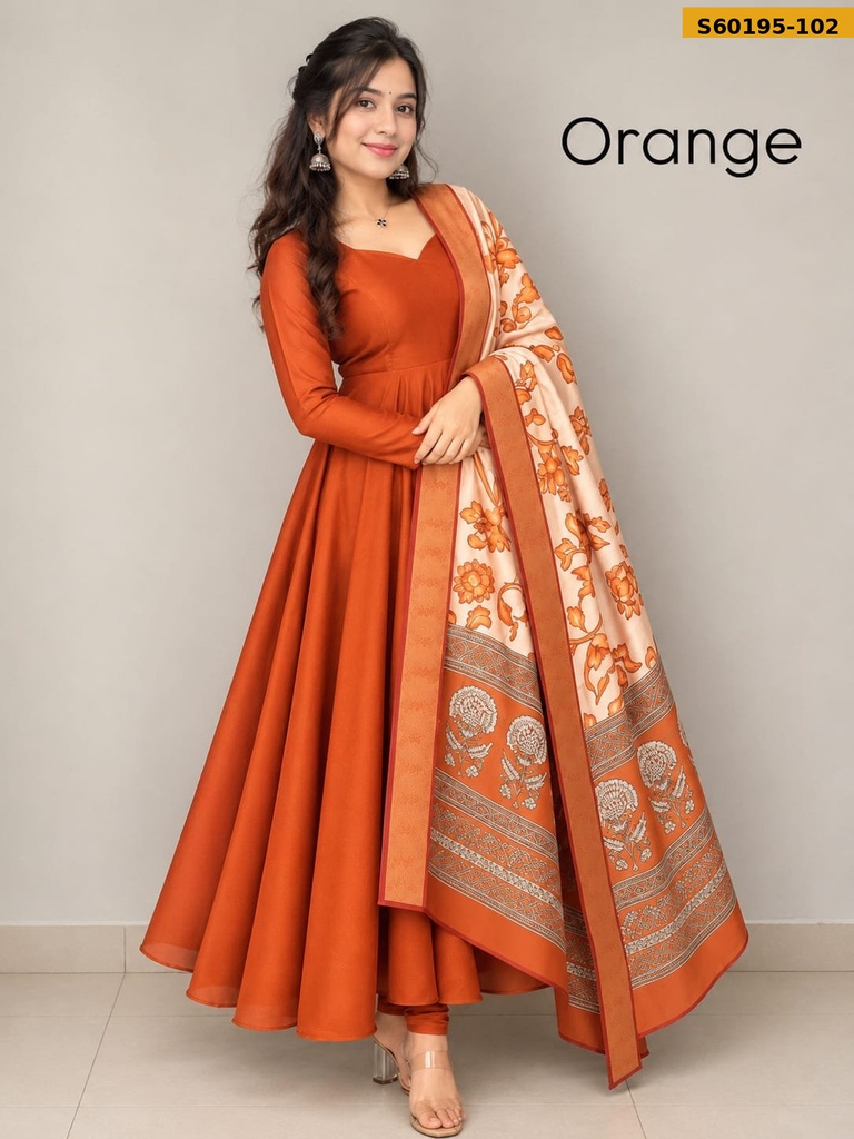 Fancy Blooming Vichithra Silk Anarkali with Dupatta