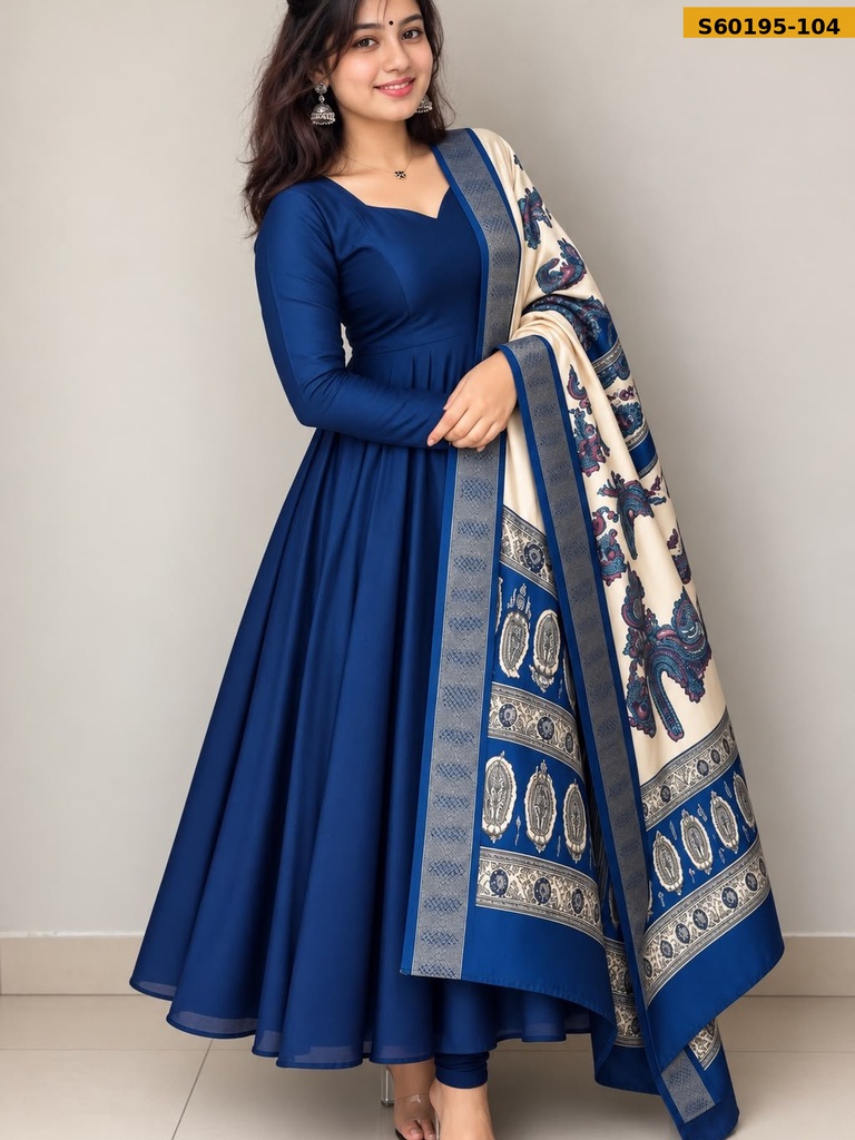Fancy Blooming Vichithra Silk Anarkali with Dupatta