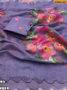 Fancy Soft Linen Floral Print Saree