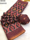 Fancy Soft Linen Geometric Printed Saree