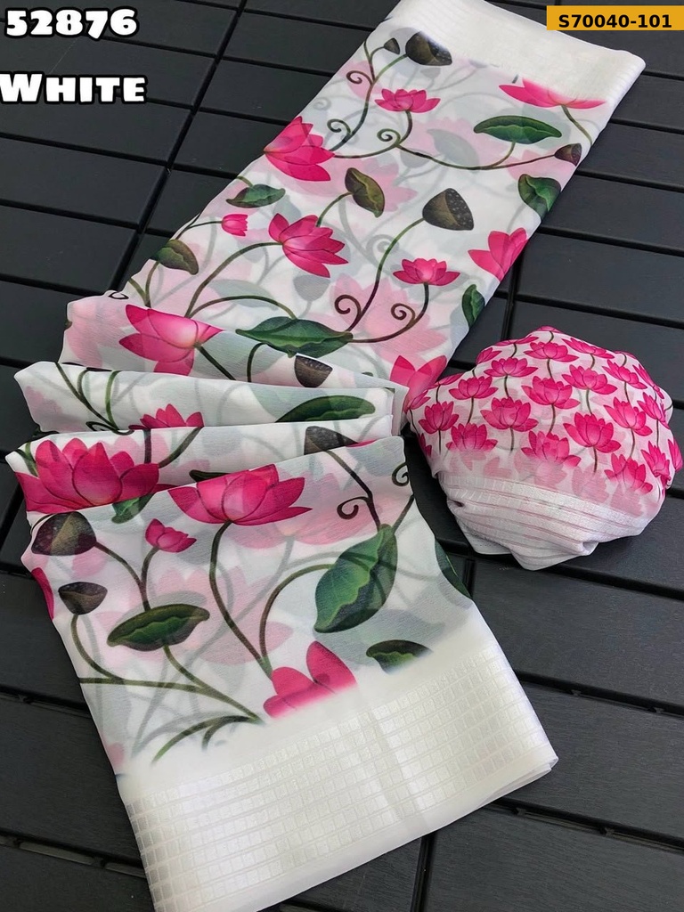 Fancy Chiffon Pichwai Floral Print Saree