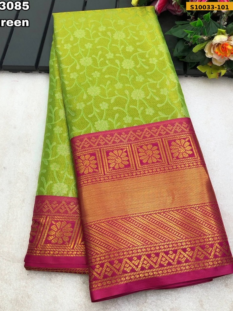 [S10033-101] Fancy Kanjiviram pattu silk Saree