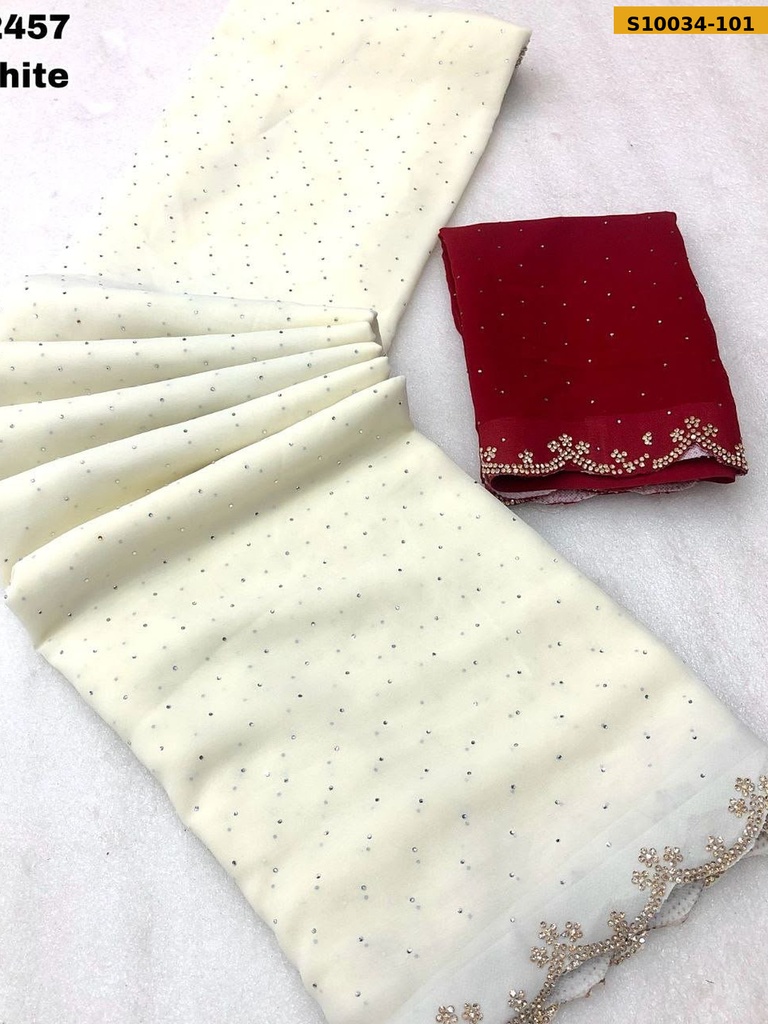 [S10034-101] Fancy Weightless Chiffon Saree