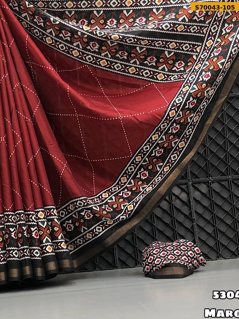 Fancy Mul Cotton Ikkat Printed Saree