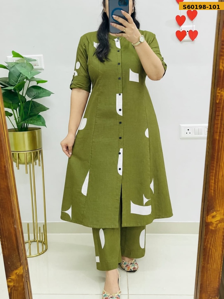 Fancy Rayon slub Kurti with pant