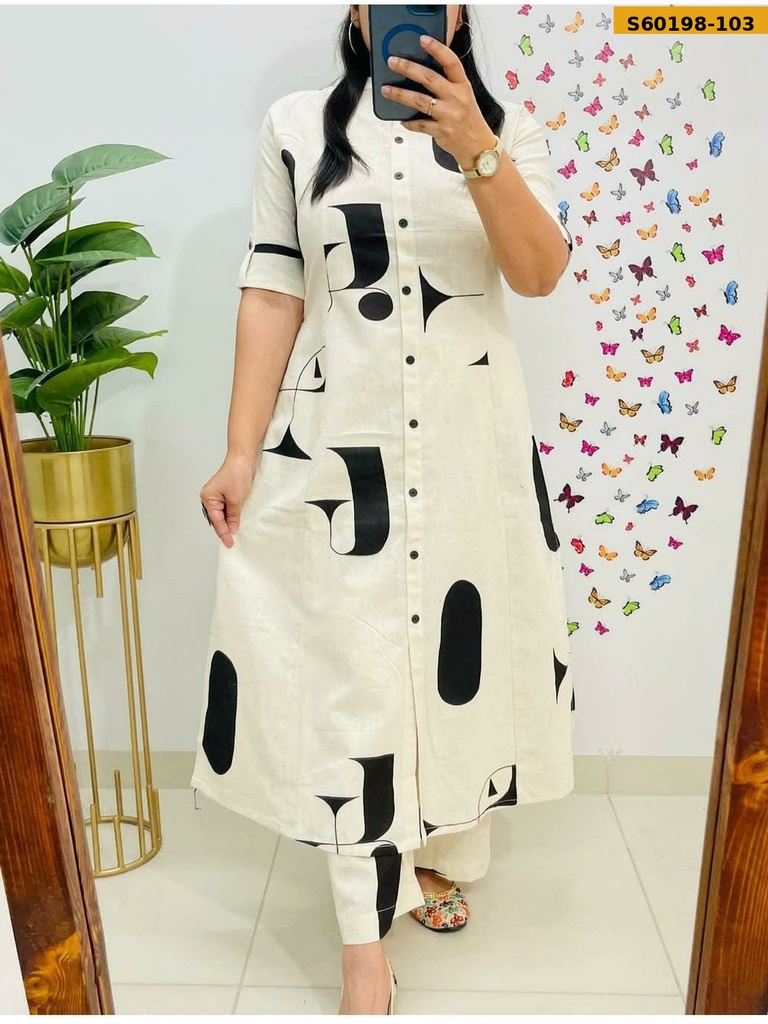 Fancy Rayon slub Kurti with pant