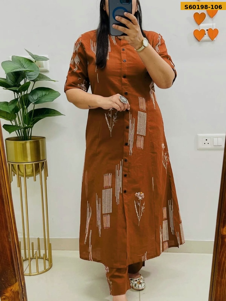 Fancy Rayon slub Kurti with pant