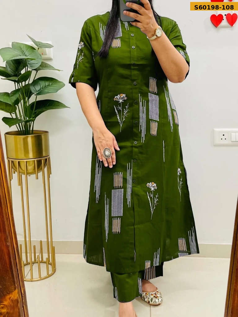Fancy Rayon slub Kurti with pant