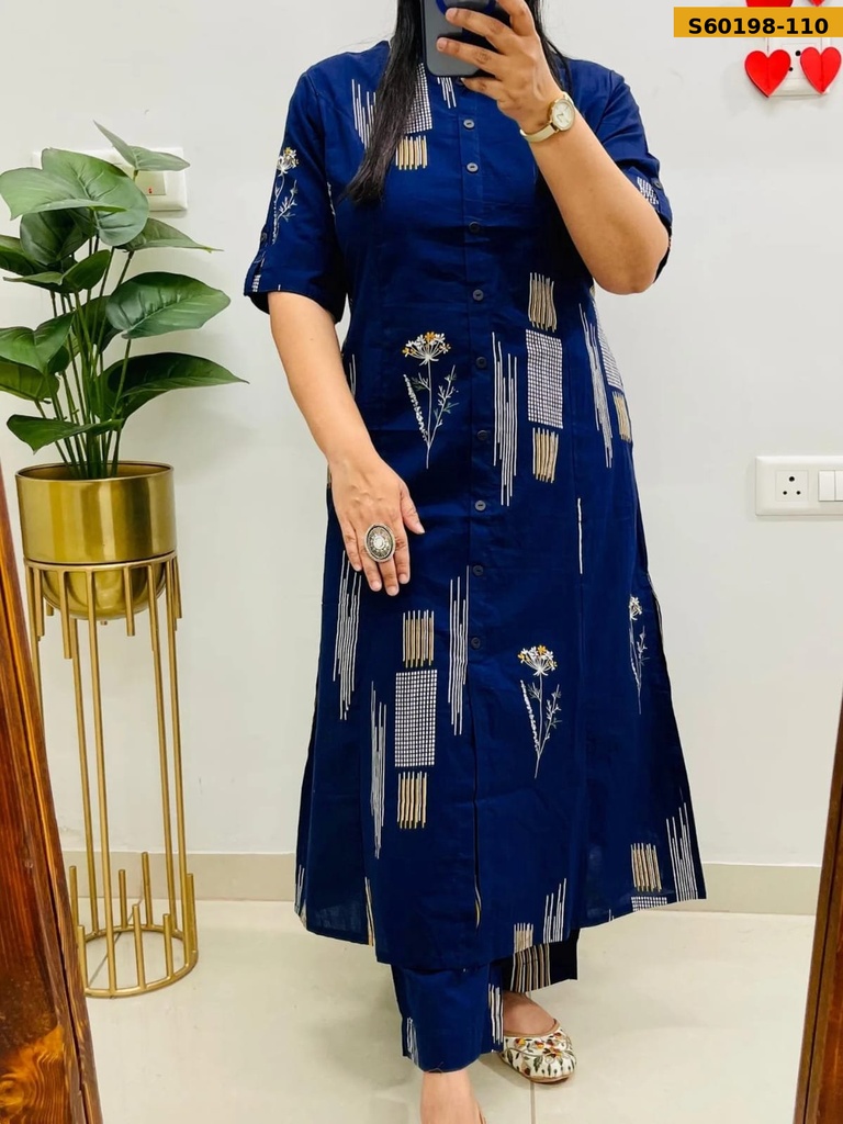 Fancy Rayon slub Kurti with pant