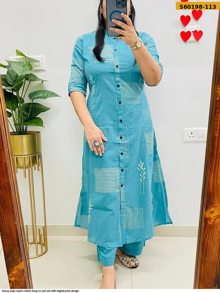 Fancy Rayon slub Kurti with pant