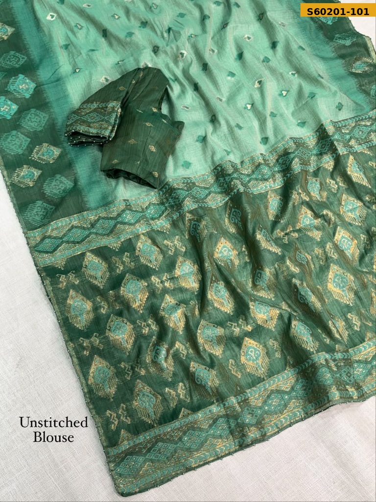 Fancy linen cotton saree