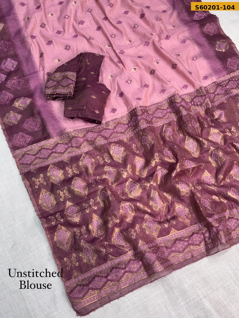 Fancy linen cotton saree