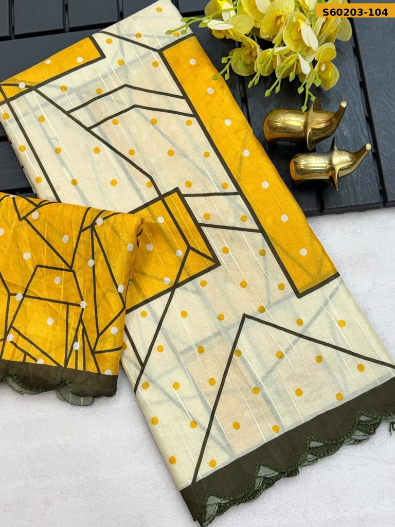 Fancy tusser silk saree